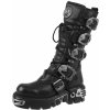 New Rock kožené 5 Buckle Boots (402 S1) Black Čierna