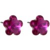 Náušnice se Swarovski Elements tvar květinka 10mm, pecky, tmavě růžová, 713856-fuchsia Náušnice se Swarovski Elements tvar květinka 10mm, pecky, tmavě růžová, 713856-fuchsia