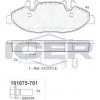 Sada brzdových platničiek kotúčovej brzdy ICER BRAKES 181675-701 Sada brzdových platničiek kotúčovej brzdy ICER BRAKES 181675-701