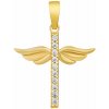 Zlatý přívěsek křížek Angelus ze žlutého zlata s Briliance Zirconia Zlatý přívěsek křížek Angelus ze žlutého zlata s Briliance Zirconia
