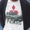 Tričko s potlačou MITSUBISHI PAJERO Dámsky Biela S Tričko s potlačou MITSUBISHI PAJERO Dámsky Biela S
