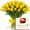 Žlté tulipány + Merci - od 20 do 100 kusov: 30 Žlté tulipány + Merci - od 20 do 100 kusov: 30