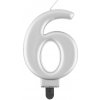 Godan Narodeninová sviečka 6 metalická strieborná 8 cm 1 ks Godan Narodeninová sviečka 6 metalická strieborná 8 cm 1 ks