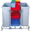 Multifunkčný upratovací vozík 4x5l vedrá, 3 vaničky, chrómová konštrukcia, 2 x PVC vrece Multifunkčný upratovací vozík 4x5l vedrá, 3 vaničky, chrómová konštrukcia, 2 x PVC vrece