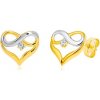 Šperky eshop - Briliantové náušnice z kombinovaného zlata 585 - kontúra srdca, symbol nekonečna BT504.29 Šperky eshop - Briliantové náušnice z kombinovaného zlata 585 - kontúra srdca, symbol nekonečna BT504.29