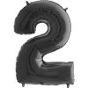 Nafukovací balónik číslo 2 čierny 66cm - Grabo Nafukovací balónik číslo 2 čierny 66cm - Grabo