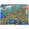Educa Šílená mapa Evropy 500 dielov Educa Šílená mapa Evropy 500 dielov