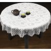 Obrus oválny v bielej farbe s čipkou Šírka 150 cm | Dĺžka 260 cm biela Obrus oválny v bielej farbe s čipkou Šírka 150 cm | Dĺžka 260 cm biela
