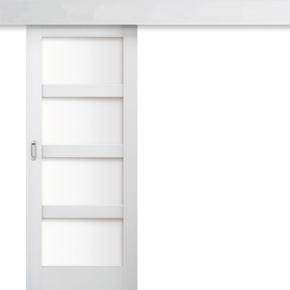 Invado Posuvné dvere na stenu Bianco Fiori 3 Biela 60 x 197 cm