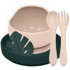 PETITE&MARS Set jedálenský silikónový TAKE&MATCH 4 ks Desert Sand - Misty Green 6m+ PETITE&MARS Set jedálenský silikónový TAKE&MATCH 4 ks Desert Sand - Misty Green 6m+