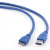 Gembird kábel USB 3.0 (AM) na Micro-USB (BM), 3 m, modrý CCP-mUSB3-AMBM-10 Gembird kábel USB 3.0 (AM) na Micro-USB (BM), 3 m, modrý CCP-mUSB3-AMBM-10
