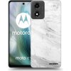 Picasee silikónový čierny obal pre Motorola Moto E14 - White marble Picasee silikónový čierny obal pre Motorola Moto E14 - White marble