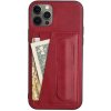 AppleKing kožené s kapsou na karty a stojančekom iPhone 11 Pro - červené