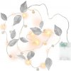 Osvetlenie perly a strieborné listy, 20 LED, teplá biela Osvetlenie perly a strieborné listy, 20 LED, teplá biela