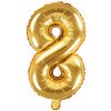 PartyDeco Fóliový balón Mini - Číslo 8 zlatý 35cm PartyDeco Fóliový balón Mini - Číslo 8 zlatý 35cm