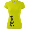 Husľový kľúč gitara - Dámske Fantasy športové (dresovina) - XS ( Neonová žltá ) Husľový kľúč gitara - Dámske Fantasy športové (dresovina) - XS ( Neonová žltá )