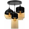 Light Home Závesné svietidlo Oslo 4, 3x čierne/medové sklenené tienidlo, o Light Home Závesné svietidlo Oslo 4, 3x čierne/medové sklenené tienidlo, o