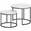 Okrúhle Konferenčne stolíky 2ks Home Living 2ks - biela farba, rám čierny Okrúhle Konferenčne stolíky 2ks Home Living 2ks - biela farba, rám čierny