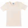 Cosilana detské tričko s krátkym rukávom z merino vlny a hodvábu krémovej