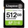 Kingston Canvas Select Plus - Pametová karta flash - 512 GB - Video Class V30 / UHS-I U3 / Class10 - SDXC UHS SDS3/512GB Kingston Canvas Select Plus - Pametová karta flash - 512 GB - Video Class V30 / UHS-I U3 / Class10 - SDXC UHS SDS3/512GB