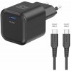 Swissten sieťový adaptér GaN 1× USB-C 20 W Power Delivery + dátový kábel USB-C/USB-C 1,2 m čierny 22070130 Swissten sieťový adaptér GaN 1× USB-C 20 W Power Delivery + dátový kábel USB-C/USB-C 1,2 m čierny 22070130