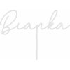 Zápich - Meno typ 02 - Biela lesklá - bez paličky - 12cm Zápich - Meno typ 02 - Biela lesklá - bez paličky - 12cm