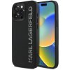 Karl Lagerfeld 3D Rubber Glitter Logo zadný kryt pre iPhone 15 Pro Black