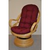 Nábytek PEGAS Ratanové houpací křeslo Swivel medové vínový polstr Nábytek PEGAS Ratanové houpací křeslo Swivel medové vínový polstr