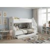 ArtBed Detská poschodová posteľ SEGAN s roštom a úložným priestorom | biela 120 x 200 cm ArtBed Detská poschodová posteľ SEGAN s roštom a úložným priestorom | biela 120 x 200 cm
