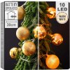 Svetelné vianočné gule 10 LED, zlaté, 4 cm Svetelné vianočné gule 10 LED, zlaté, 4 cm