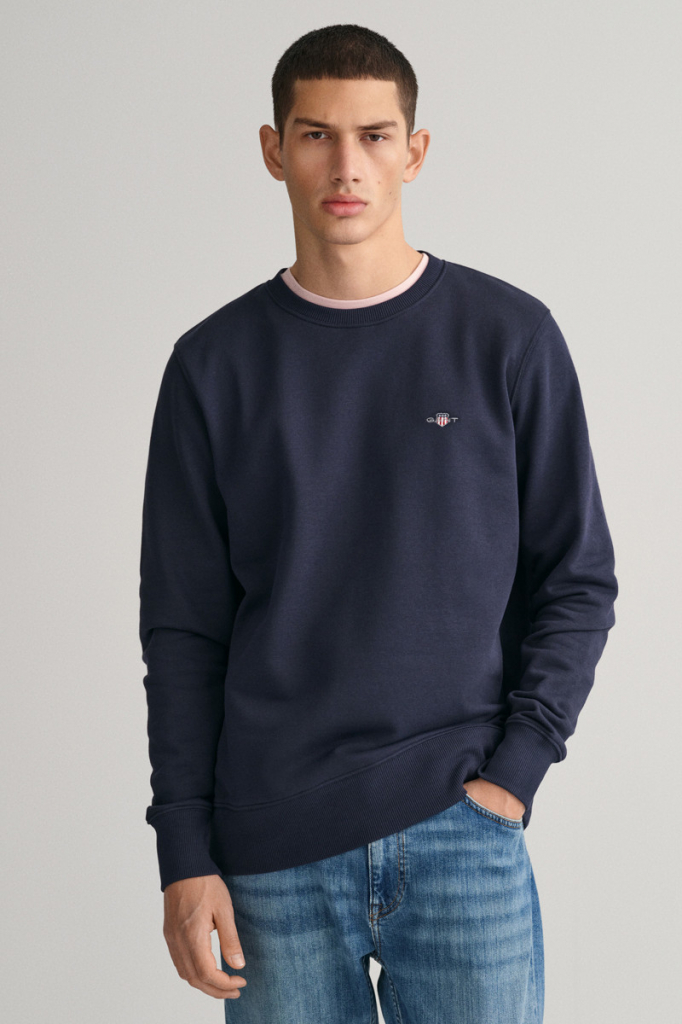 Gant REG SHIELD C-NECK SWEAT modrá