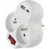 EMOS Rozbočovacia zásuvka 2×, vypínač., 1×USB-A+1×USB-C, biela P0073 EMOS Rozbočovacia zásuvka 2×, vypínač., 1×USB-A+1×USB-C, biela P0073