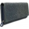 Tmavomodrá klopnová kožená dámska peňaženka so vzorom Liora Tmavomodrá klopnová kožená dámska peňaženka so vzorom Liora