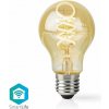 NEDIS Wi-Fi chytrá LED žiarovka s vláknem/ E27/ A60/ 4,9W/ 230V/ 360lm/ teplá až studená biela/ stmívatelná/ zlatá NEDIS Wi-Fi chytrá LED žiarovka s vláknem/ E27/ A60/ 4,9W/ 230V/ 360lm/ teplá až studená biela/ stmívatelná/ zlatá