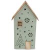 Vianočný filcový domček svietiaci - 1 ks 2 zelená šalvia svetlá