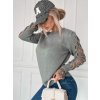 Fashionweek Pletený sveter s ozdobnými rukávmi a okrúhlym výstrihom NB5918 Farba: Šedá, Veľkosť: Universal Fashionweek Pletený sveter s ozdobnými rukávmi a okrúhlym výstrihom NB5918 Farba: Šedá, Veľkosť: Universal