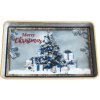 Clayre & Eef Hnedý plastový vianočný podnos Santa 31*22*2 cm Clayre & Eef Hnedý plastový vianočný podnos Santa 31*22*2 cm