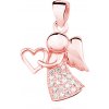 Olivie Strieborný prívesok rose Anjel so srdiečkom 4502