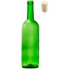 Sklenená fľaša na víno BORDEAUX zelená 750 ml s korkom Sklenená fľaša na víno BORDEAUX zelená 750 ml s korkom