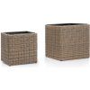 TEXIM HAREN - sada dvoch záhradných kvetináčov, umelý ratan + kov + plast TEXIM HAREN - sada dvoch záhradných kvetináčov, umelý ratan + kov + plast
