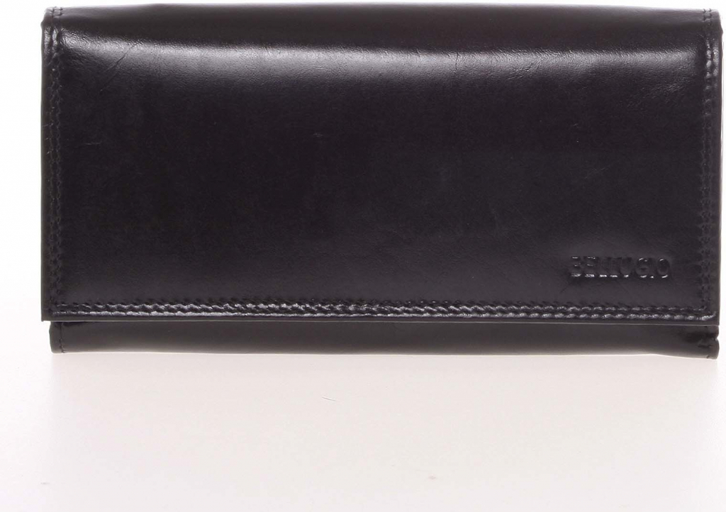 Bellugio velká dámska kožená peňaženka Omega čierna čierna