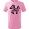 T-ričko Zebra detské tričko Farba trička: Ružová, Farba potlače: Čierna, Veľkosť: 158 cm/12 rokov T-ričko Zebra detské tričko Farba trička: Ružová, Farba potlače: Čierna, Veľkosť: 158 cm/12 rokov