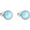 Strieborné náušnice pecka so svetlo modrou matnou Swarovski perlou 31142.3 Strieborné náušnice pecka so svetlo modrou matnou Swarovski perlou 31142.3