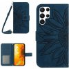 Peňaženkové kožené puzdro Sun Flower na Samsung Galaxy S24 Ultra 5G - Atramentovo modrá Peňaženkové kožené puzdro Sun Flower na Samsung Galaxy S24 Ultra 5G - Atramentovo modrá