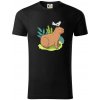 Kapybara a vtáčik - Tričko z organickej bavlny - 3XL ( Čierna ) Kapybara a vtáčik - Tričko z organickej bavlny - 3XL ( Čierna )