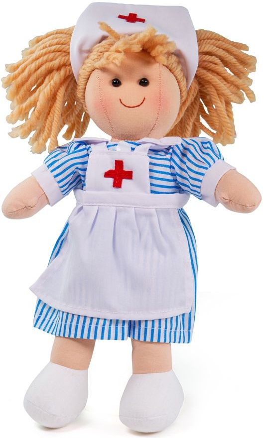 Bigjigs Toys Látková zdravotní sestřička Nancy 28 cm