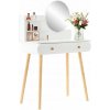 Toaletný stolík so zrkadlom - biely, 80x40x120cm 62204 PHO7872 Toaletný stolík so zrkadlom - biely, 80x40x120cm 62204 PHO7872