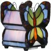 Clayre & Eef Farebná stolná lampa Tiffany v tvare motýľa Butterfly - 15*8*13 cm (LED) - Clayre & Eef Clayre & Eef Farebná stolná lampa Tiffany v tvare motýľa Butterfly - 15*8*13 cm (LED) - Clayre & Eef