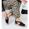 espadrilky Tharna s otvorenou pätou Čierne