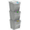 Prosperplast Kôš na triedený odpad SORTIBOX II 3x25l popolavo šedý Prosperplast Kôš na triedený odpad SORTIBOX II 3x25l popolavo šedý